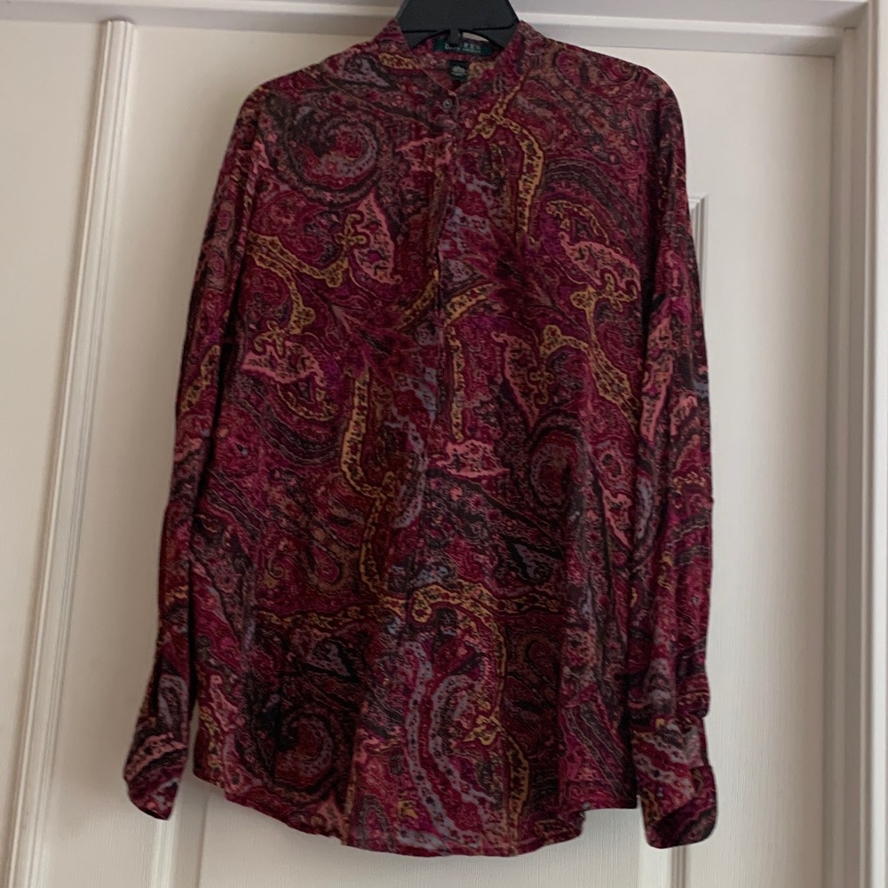 Lauren Ralph Lauren Paisley Tunic in Red and Gold